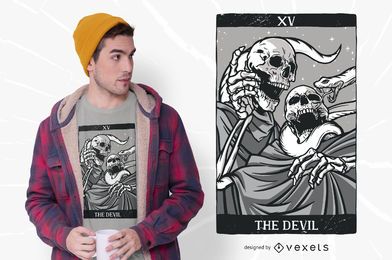 Skeleton Tarot Devil T-shirt Design Vector Download