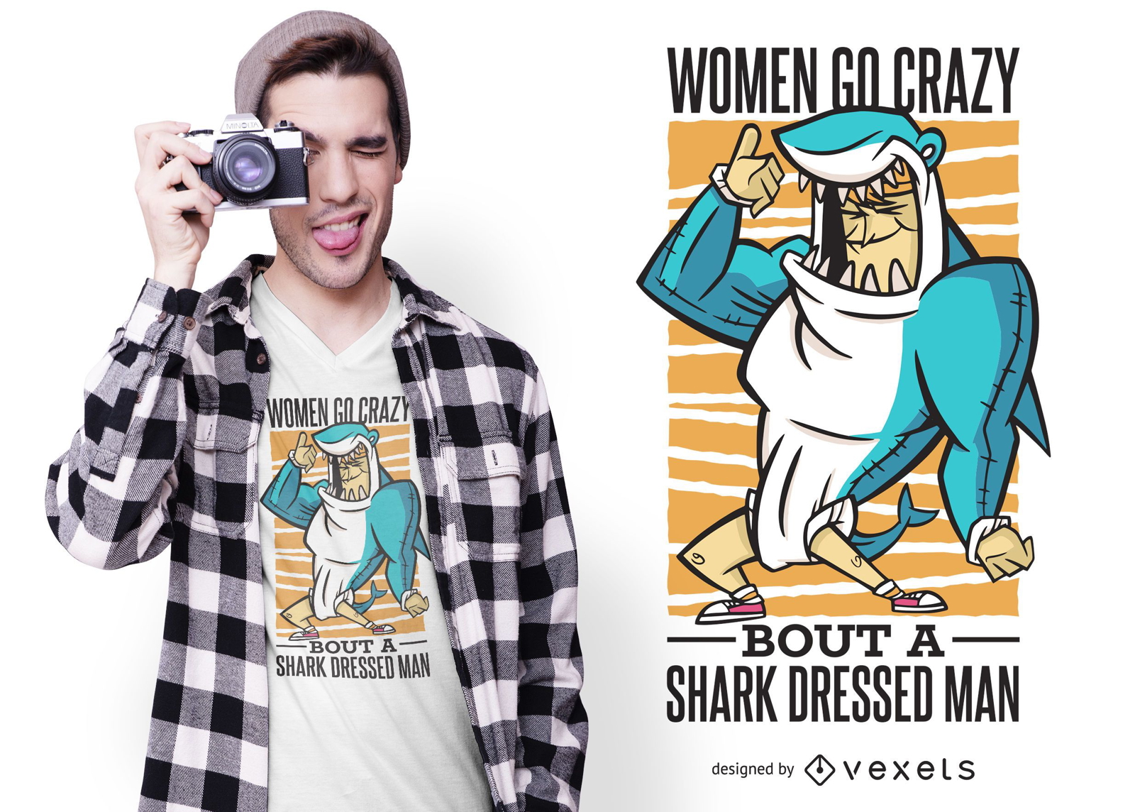 Diseño de camiseta Shark Suit Quote