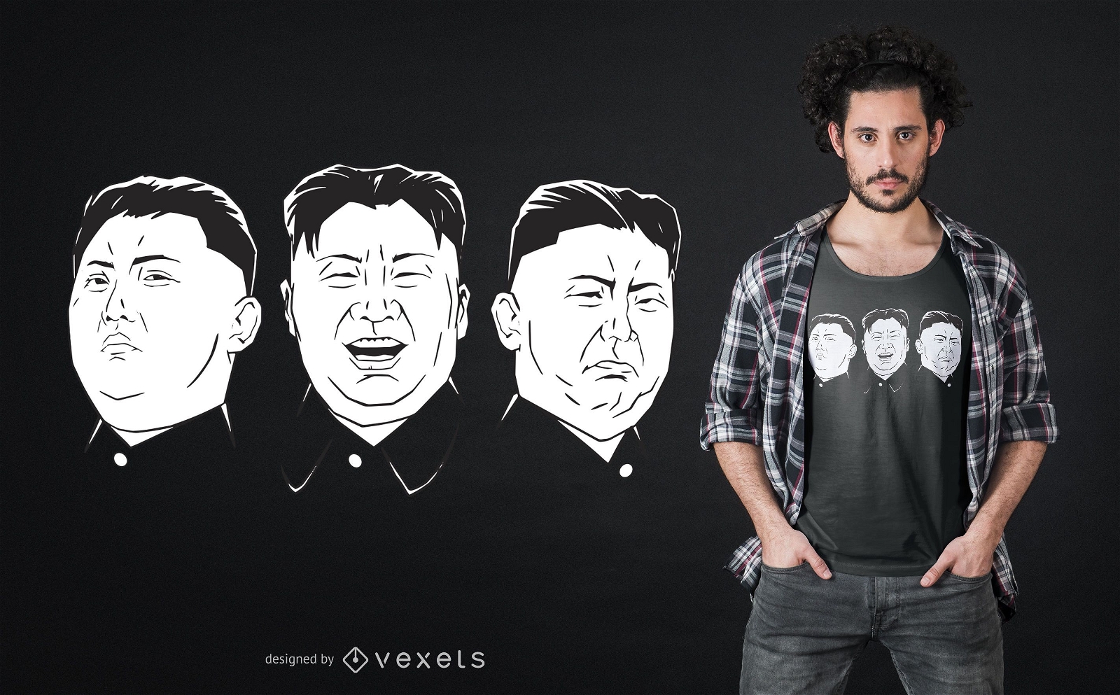 Dise?o de camiseta Kim Jong Un Faces