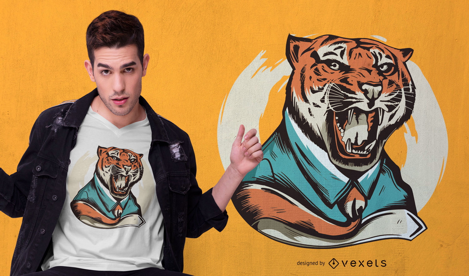 Brüllender Tiger T-Shirt Design