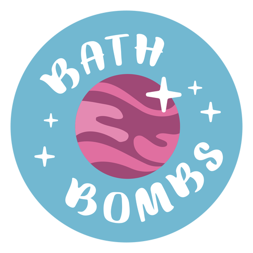 Bathroom bath bombs label flat PNG Design