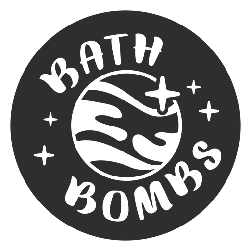 Bathroom bath bombs label black PNG Design