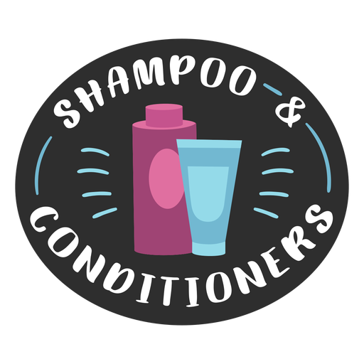 Bathroom shampoo and conditioner label flat Transparent PNG & SVG