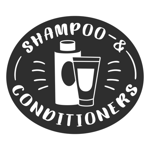 Bad Shampoo und Conditioner Etikett schwarz PNG-Design