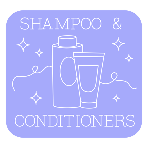 Linha de r?tulos de shampoo e condicionador de banheiro Desenho PNG
