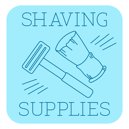 Bathroom shaving supplies label line PNG Design