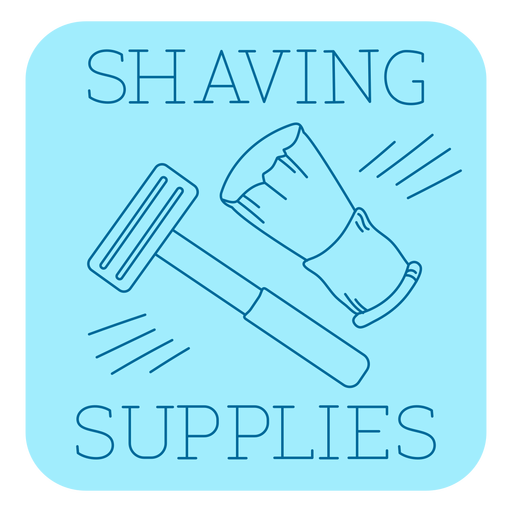 Linha de etiquetas de suprimentos de barbear para banheiro Desenho PNG