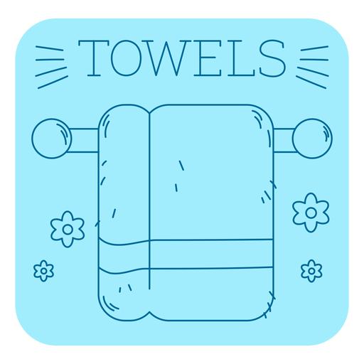 Bathroom towels label line PNG Design