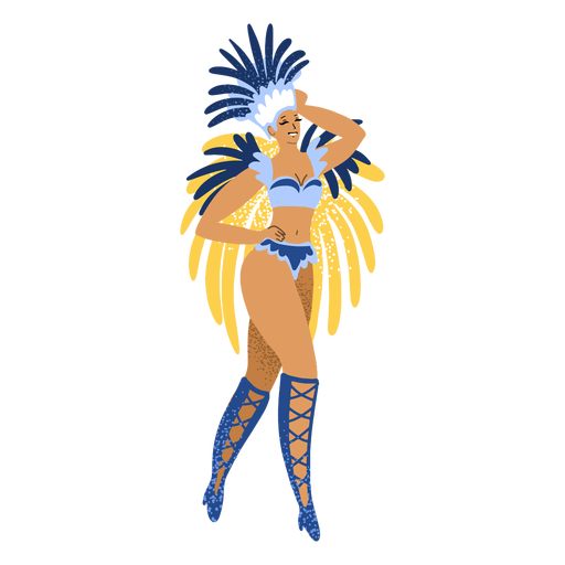Carnaval mujer personaje de traje azul Diseño PNG