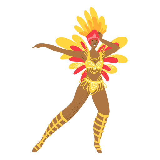 Carnival woman dancing character PNG Design