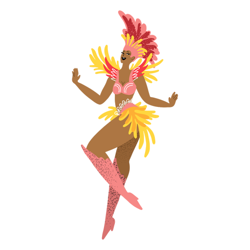 Carnival woman pink custome character PNG Design