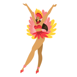 Carnival woman red costume character PNG Design
