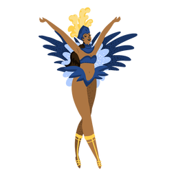 Carnival woman with arms up character PNG Design