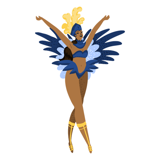Karnevalsfrau mit den Armen oben Charakter PNG-Design