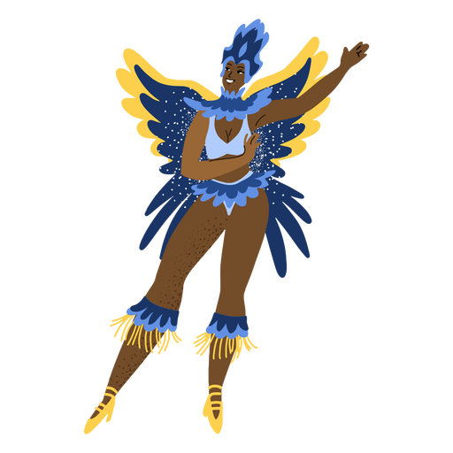 Mujer de carnaval con carácter de alas de mariposa Diseño PNG