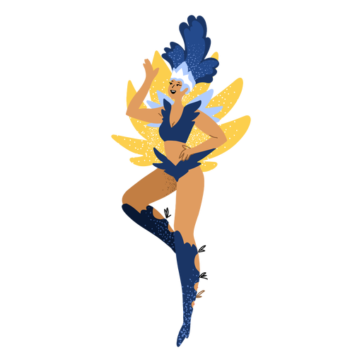 Carnival woman with leg up character PNG Design