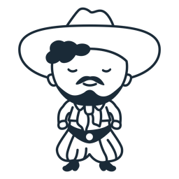 Um lindo homem argentino dançando traço de personagem Desenho PNG