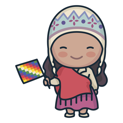 Cute argentinian woman with flag character