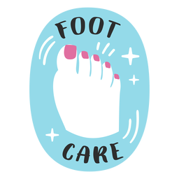 Foot care bathroom label flat PNG Design
