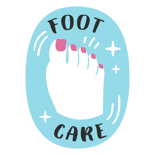 Foot care bathroom label flat PNG Design
