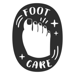 Etiqueta de baño para el cuidado de los pies negra Diseño PNG