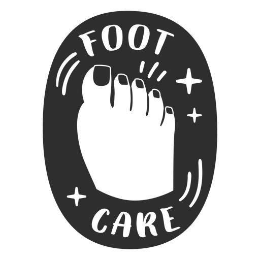 Foot care bathroom label black PNG Design