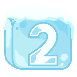 Cubo de hielo número 2 Diseño PNG