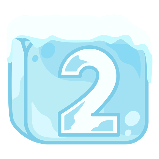Ice cube number 2 PNG Design