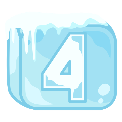 Ice cube number 4 PNG Design
