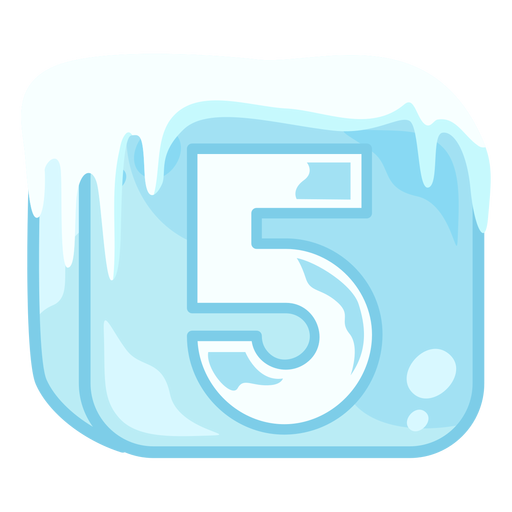 Ice cube number 5 PNG Design