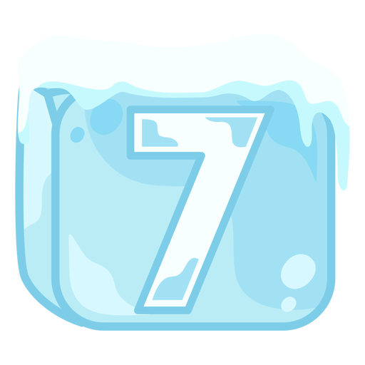 Cubo de gelo número 7 Desenho PNG