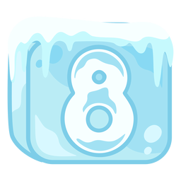 Cubo de gelo número 8 Desenho PNG