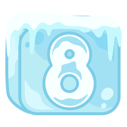 Ice cube number 8 PNG Design