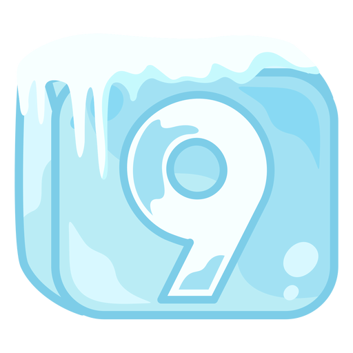 Ice cube number 9 PNG Design