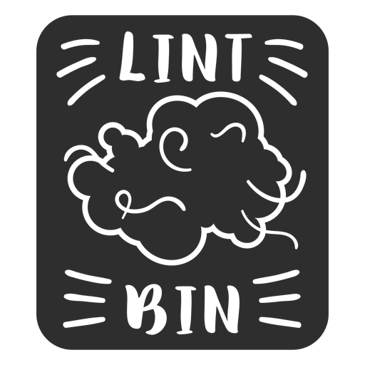 Lint bin bathroom label black PNG Design