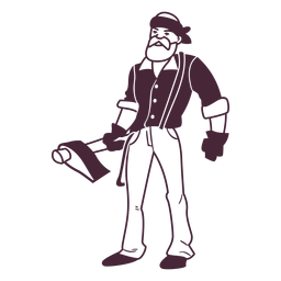 Lumberjack character stroke PNG Design