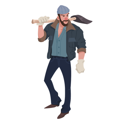 Lumberjack with axe character Transparent PNG & SVG vector file