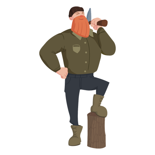 Lumberjack with beard character