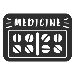 Medicine bathroom label black PNG Design