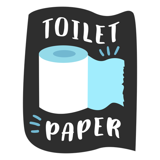 Toilet paper bathroom label flat