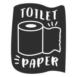 Toilettenpapier Badetikett schwarz PNG-Design