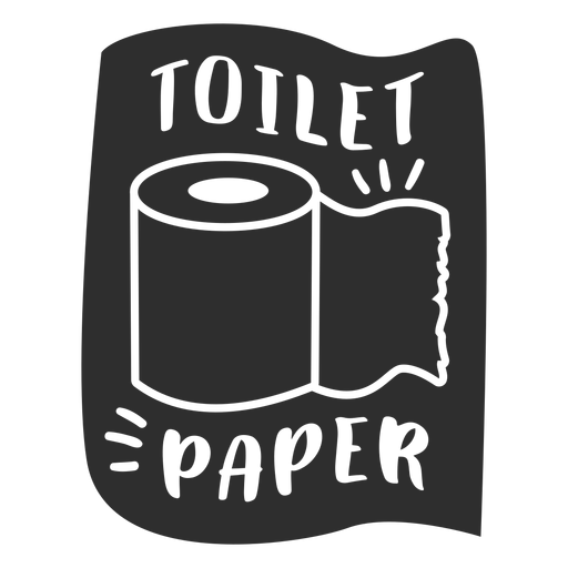 Toilettenpapier Badetikett schwarz PNG-Design