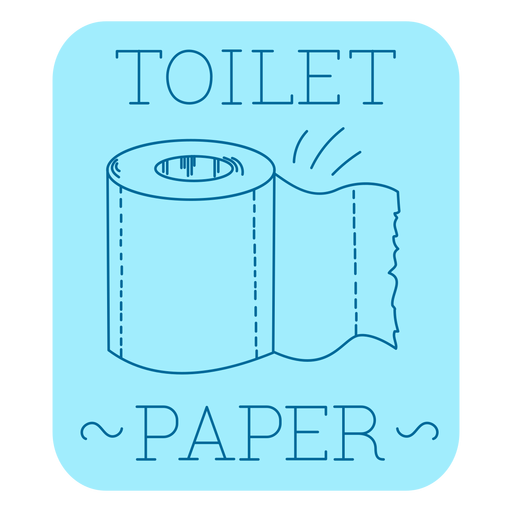 Linha de etiquetas de banheiro de papel higi?nico Desenho PNG