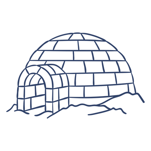 Arctic igloo stroke PNG Design