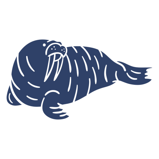Arctic walrus blue PNG Design