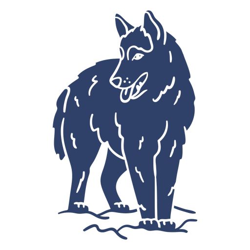 Lobo ?rtico azul Desenho PNG