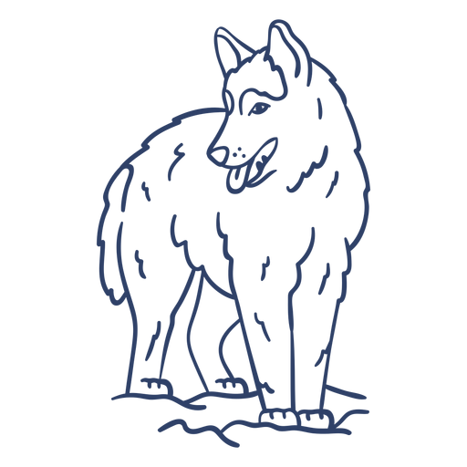 Arctic wolf stroke PNG Design
