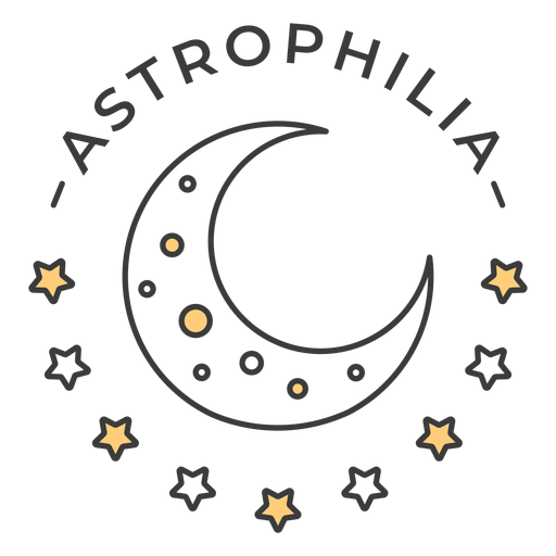 Astrophilie Abzeichen Schlaganfall PNG-Design