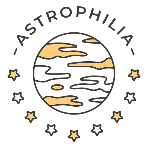 Astrophilie Jupiter Abzeichen Schlaganfall PNG-Design
