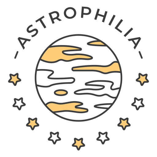 Traço do distintivo de astrofilia júpiter Desenho PNG